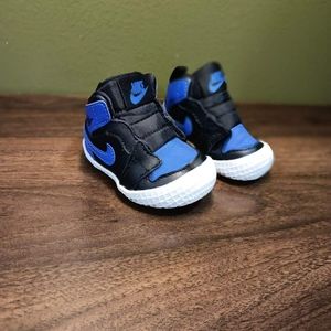 Nike Air Jordan 1 Black Royal Blue Crib Bootie Baby Shoes 1C